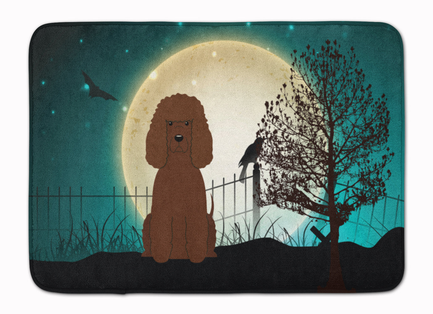 Halloween Scary Irish Water Spaniel Memory Foam Kitchen Mat Machine Washable Anti-Fatigue Cushion Comfort Bath or Kitchen Rug