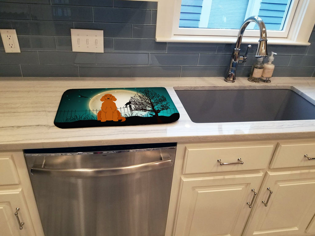 Halloween Scary Irish Setter Dish Drying Mat Absorbent Dish Drying Mat Pad for Kitchen Counter Dish Drainer Mat for Countertop, 14 x 21", Multicolor