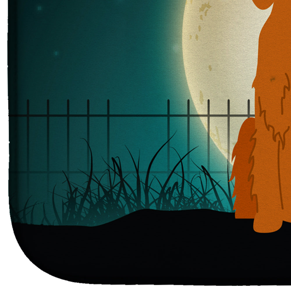 Halloween Scary Irish Setter Dish Drying Mat Absorbent Dish Drying Mat Pad for Kitchen Counter Dish Drainer Mat for Countertop, 14 x 21", Multicolor