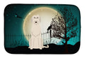 Halloween Scary Irish Wolfhound Dish Drying Mat Absorbent Dish Drying Mat Pad for Kitchen Counter Dish Drainer Mat for Countertop, 14 x 21", Multicolor