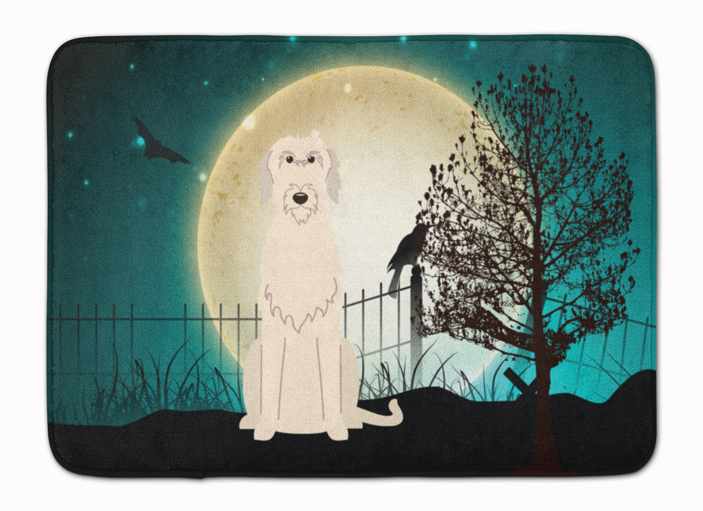 Halloween Scary Irish Wolfhound Memory Foam Kitchen Mat Machine Washable Anti-Fatigue Cushion Comfort Bath or Kitchen Rug