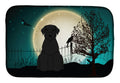 Halloween Scary Giant Schnauzer Dish Drying Mat Absorbent Dish Drying Mat Pad for Kitchen Counter Dish Drainer Mat for Countertop, 14 x 21", Multicolor