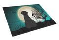 Halloween Scary Giant Schnauzer Cutting Board Tempered Glass Kitchen Cutting Surface, Heat Resistant Chopping, Non-Slip Feet, Food Prep & Serving