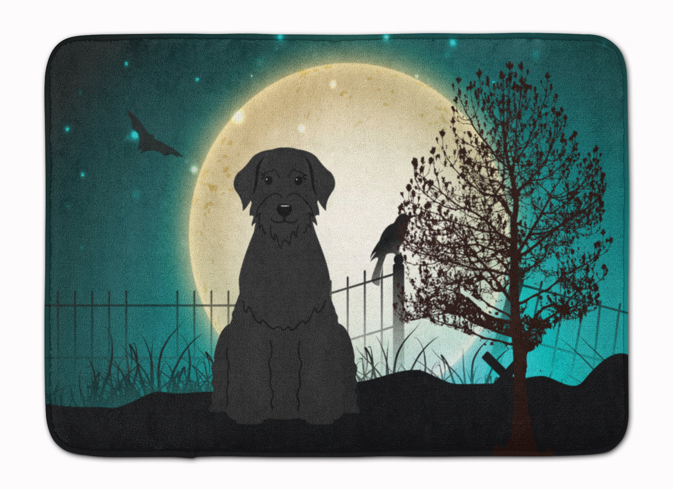 Halloween Scary Giant Schnauzer Memory Foam Kitchen Mat Machine Washable Anti-Fatigue Cushion Comfort Bath or Kitchen Rug