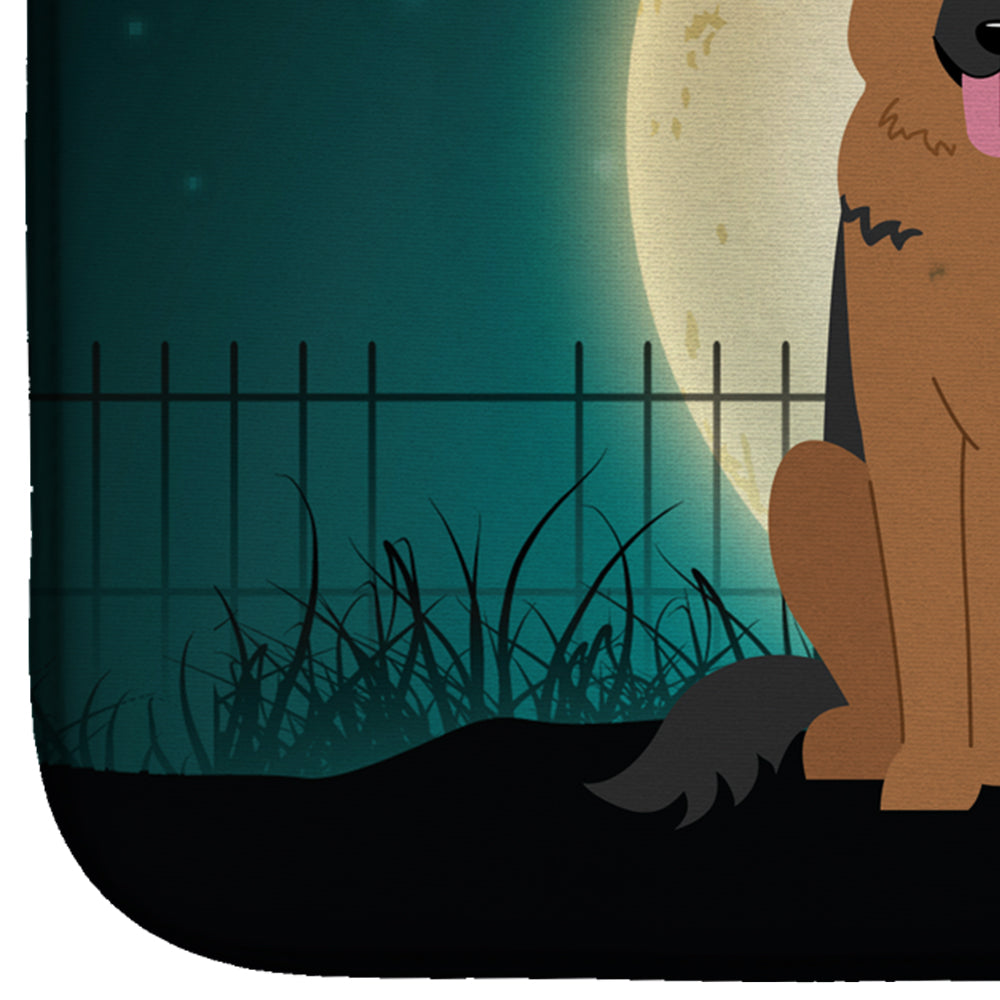 Halloween Scary German Shepherd Dish Drying Mat Absorbent Dish Drying Mat Pad for Kitchen Counter Dish Drainer Mat for Countertop, 14 x 21", Multicolor