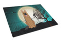 Halloween Scary German Shepherd Cutting Board Tempered Glass Kitchen Cutting Surface, Heat Resistant Chopping, Non-Slip Feet, Food Prep & Serving