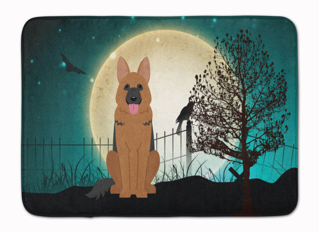 Halloween Scary German Shepherd Memory Foam Kitchen Mat Machine Washable Anti-Fatigue Cushion Comfort Bath or Kitchen Rug