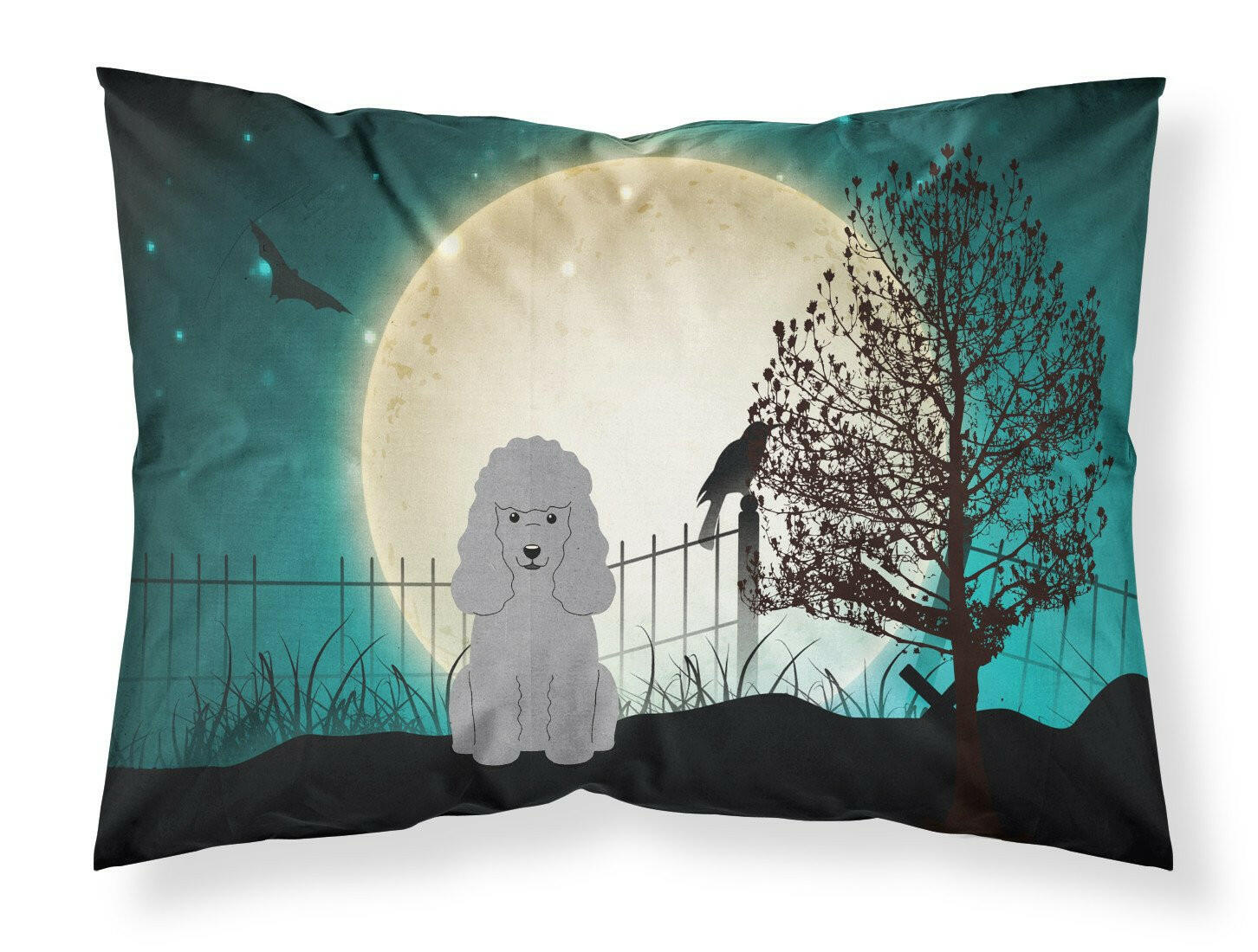 Halloween Scary Poodle Silver Standard Pillowcase Lightweight Super Soft Easy Care Decorative Artwork Pillowcase, Standard
