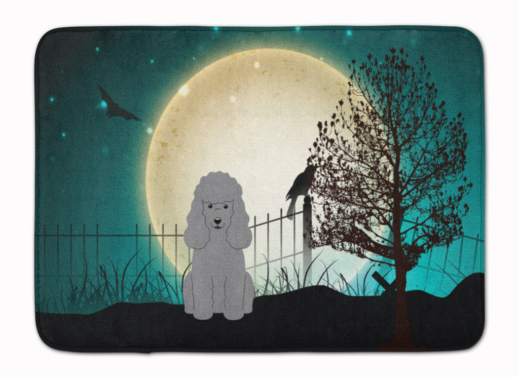 Halloween Scary Poodle Silver Memory Foam Kitchen Mat Machine Washable Anti-Fatigue Cushion Comfort Bath or Kitchen Rug
