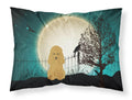 Halloween Scary Poodle Tan Standard Pillowcase Lightweight Super Soft Easy Care Decorative Artwork Pillowcase, Standard