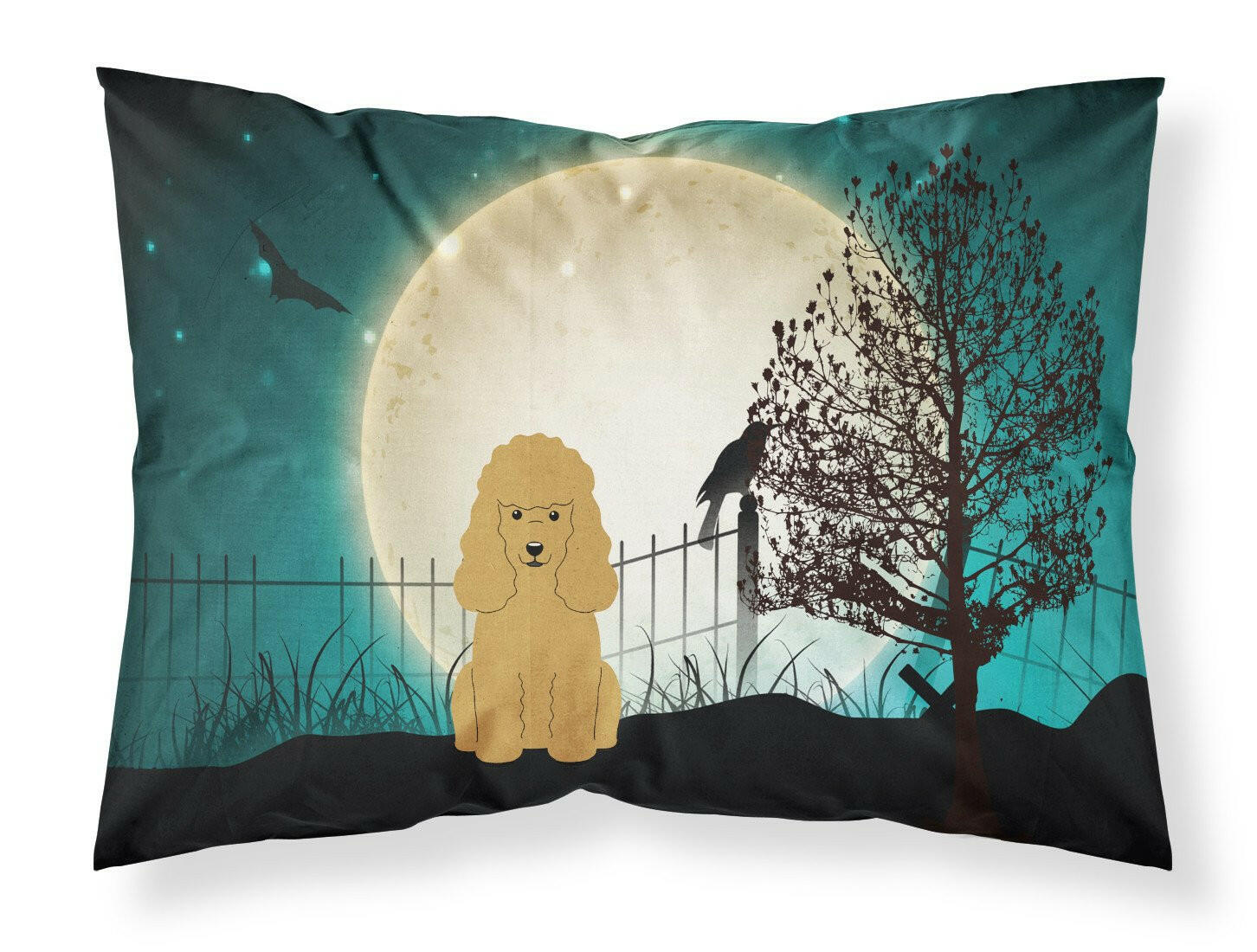 Halloween Scary Poodle Tan Standard Pillowcase Lightweight Super Soft Easy Care Decorative Artwork Pillowcase, Standard