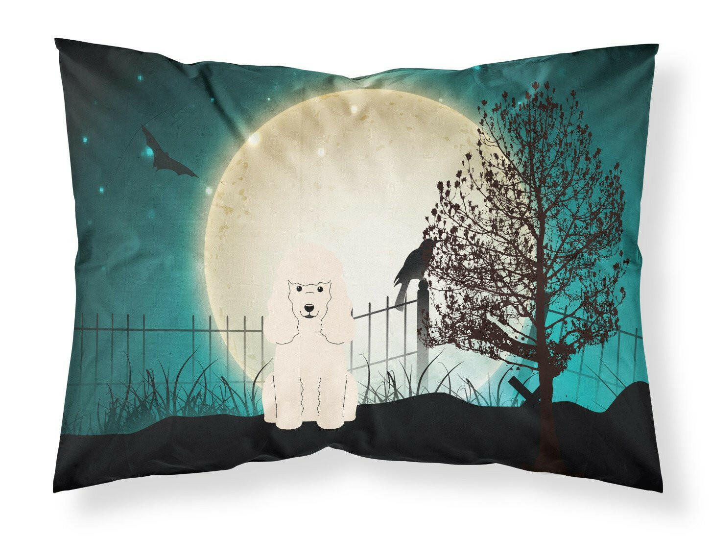 Halloween Scary Poodle White Standard Pillowcase Lightweight Super Soft Easy Care Decorative Artwork Pillowcase, Standard