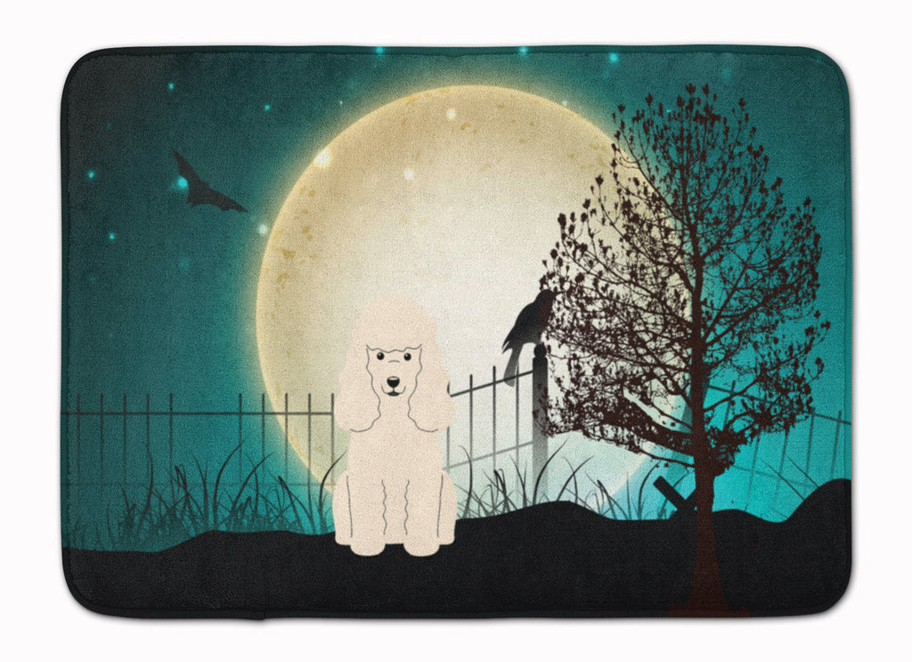 Halloween Scary Poodle White Memory Foam Kitchen Mat Machine Washable Anti-Fatigue Cushion Comfort Bath or Kitchen Rug