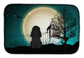 Halloween Scary Poodle Black Dish Drying Mat Absorbent Dish Drying Mat Pad for Kitchen Counter Dish Drainer Mat for Countertop, 14 x 21", Multicolor
