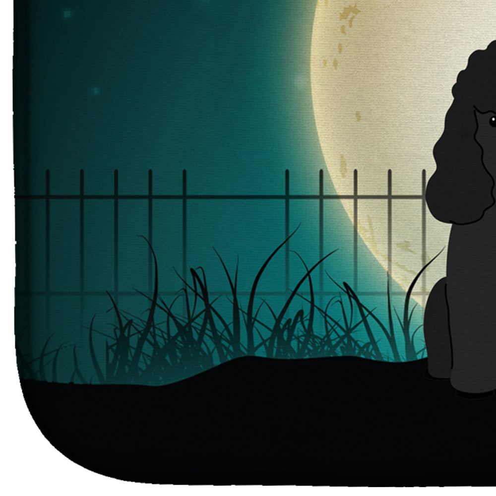 Halloween Scary Poodle Black Dish Drying Mat Absorbent Dish Drying Mat Pad for Kitchen Counter Dish Drainer Mat for Countertop, 14 x 21", Multicolor