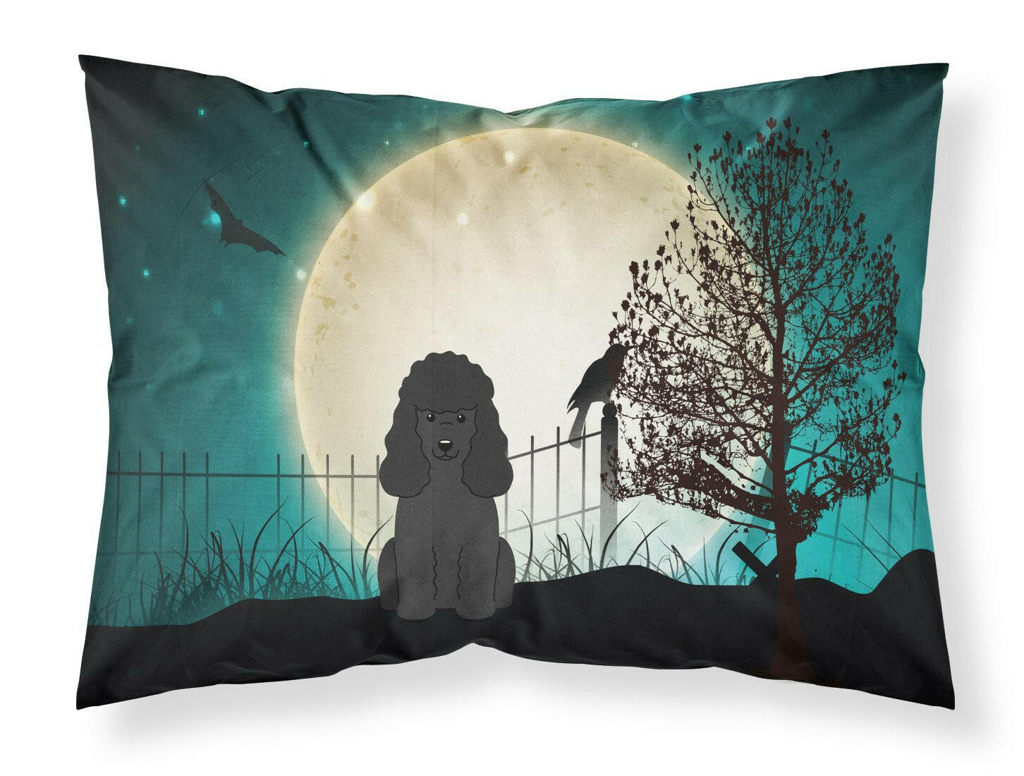 Halloween Scary Poodle Black Standard Pillowcase Lightweight Super Soft Easy Care Decorative Artwork Pillowcase, Standard
