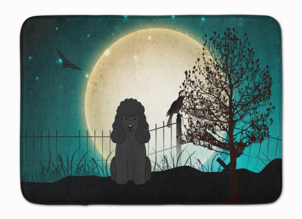Halloween Scary Poodle Black Memory Foam Kitchen Mat Machine Washable Anti-Fatigue Cushion Comfort Bath or Kitchen Rug