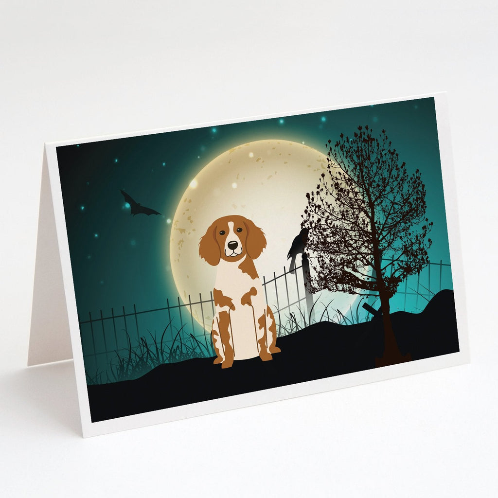 Halloween Scary Brittany Spaniel Greeting Cards Pack of 8 Blank Cards with Envelopes Whimsical A7 Size 5x7