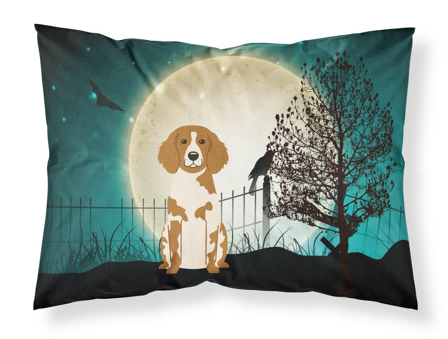 Halloween Scary Brittany Spaniel Standard Pillowcase Lightweight Super Soft Easy Care Decorative Artwork Pillowcase, Standard
