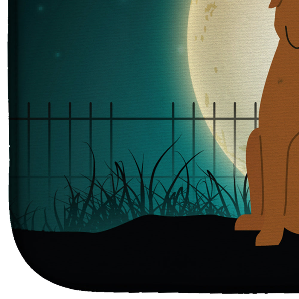 Halloween Scary Dogue de Bourdeaux Dish Drying Mat Absorbent Dish Drying Mat Pad for Kitchen Counter Dish Drainer Mat for Countertop, 14 x 21", Multicolor