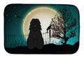 Halloween Scary Bouvier des Flandres Dish Drying Mat Absorbent Dish Drying Mat Pad for Kitchen Counter Dish Drainer Mat for Countertop, 14 x 21", Multicolor