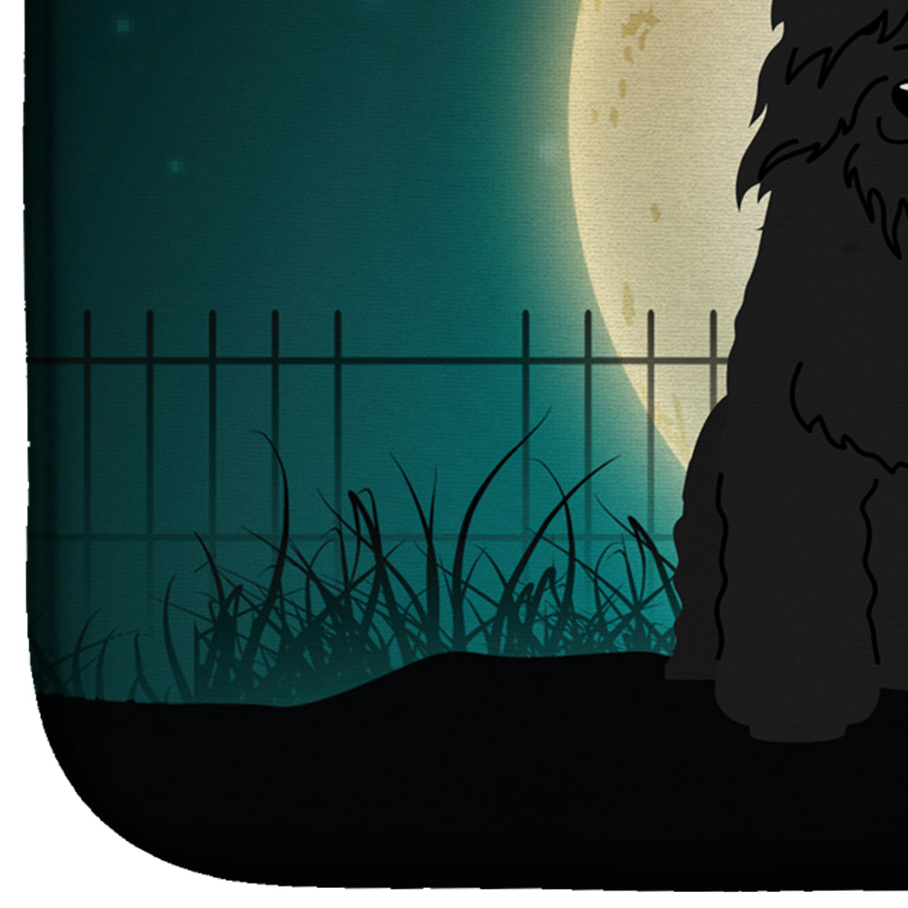 Halloween Scary Bouvier des Flandres Dish Drying Mat Absorbent Dish Drying Mat Pad for Kitchen Counter Dish Drainer Mat for Countertop, 14 x 21", Multicolor