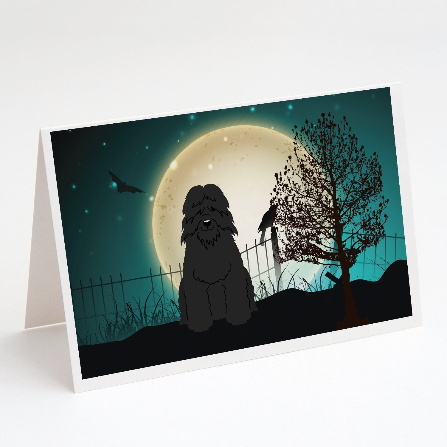 Halloween Scary Bouvier des Flandres Greeting Cards Pack of 8 Blank Cards with Envelopes Whimsical A7 Size 5x7