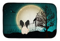 Halloween Scary Papillon Black White Dish Drying Mat Absorbent Dish Drying Mat Pad for Kitchen Counter Dish Drainer Mat for Countertop, 14 x 21", Multicolor