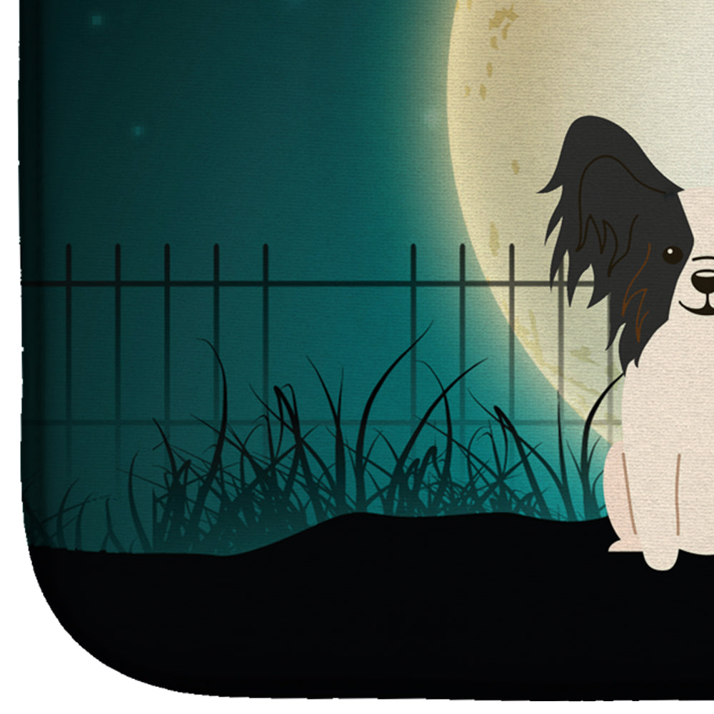 Halloween Scary Papillon Black White Dish Drying Mat Absorbent Dish Drying Mat Pad for Kitchen Counter Dish Drainer Mat for Countertop, 14 x 21", Multicolor