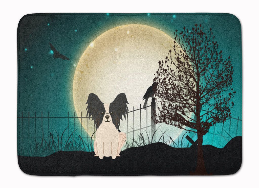 Halloween Scary Papillon Black White Memory Foam Kitchen Mat Machine Washable Anti-Fatigue Cushion Comfort Bath or Kitchen Rug