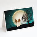 Halloween Scary Papillon Red White Greeting Cards Pack of 8 Blank Cards with Envelopes Whimsical A7 Size 5x7