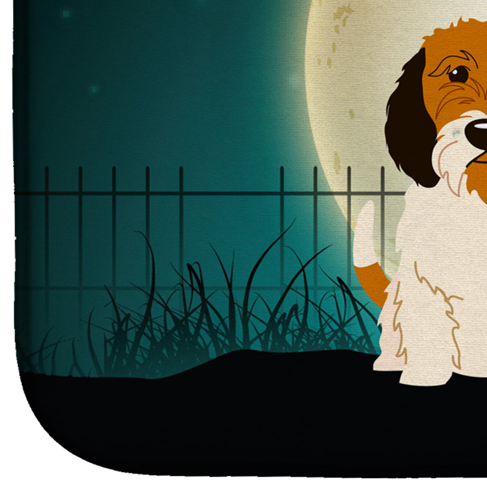 Halloween Scary Petit Basset Griffon Veenden Dish Drying Mat Absorbent Dish Drying Mat Pad for Kitchen Counter Dish Drainer Mat for Countertop, 14 x 21", Multicolor