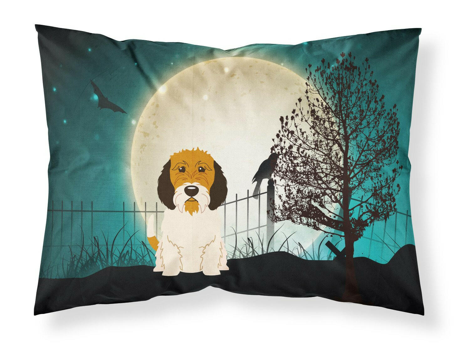 Halloween Scary Petit Basset Griffon Veenden Standard Pillowcase Lightweight Super Soft Easy Care Decorative Artwork Pillowcase, Standard