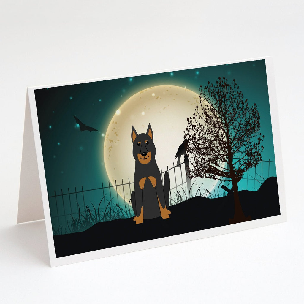 Halloween Scary Beauce Shepherd Dog Greeting Cards Pack of 8 Blank Cards with Envelopes Whimsical A7 Size 5x7