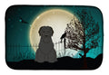 Halloween Scary Briard Black Dish Drying Mat Absorbent Dish Drying Mat Pad for Kitchen Counter Dish Drainer Mat for Countertop, 14 x 21", Multicolor