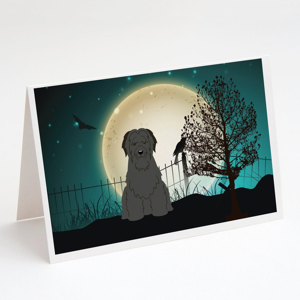 Halloween Scary Briard Black Greeting Cards Pack of 8 Blank Cards with Envelopes Whimsical A7 Size 5x7