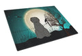 Halloween Scary Briard Black Cutting Board Tempered Glass Kitchen Cutting Surface, Heat Resistant Chopping, Non-Slip Feet, Food Prep & Serving