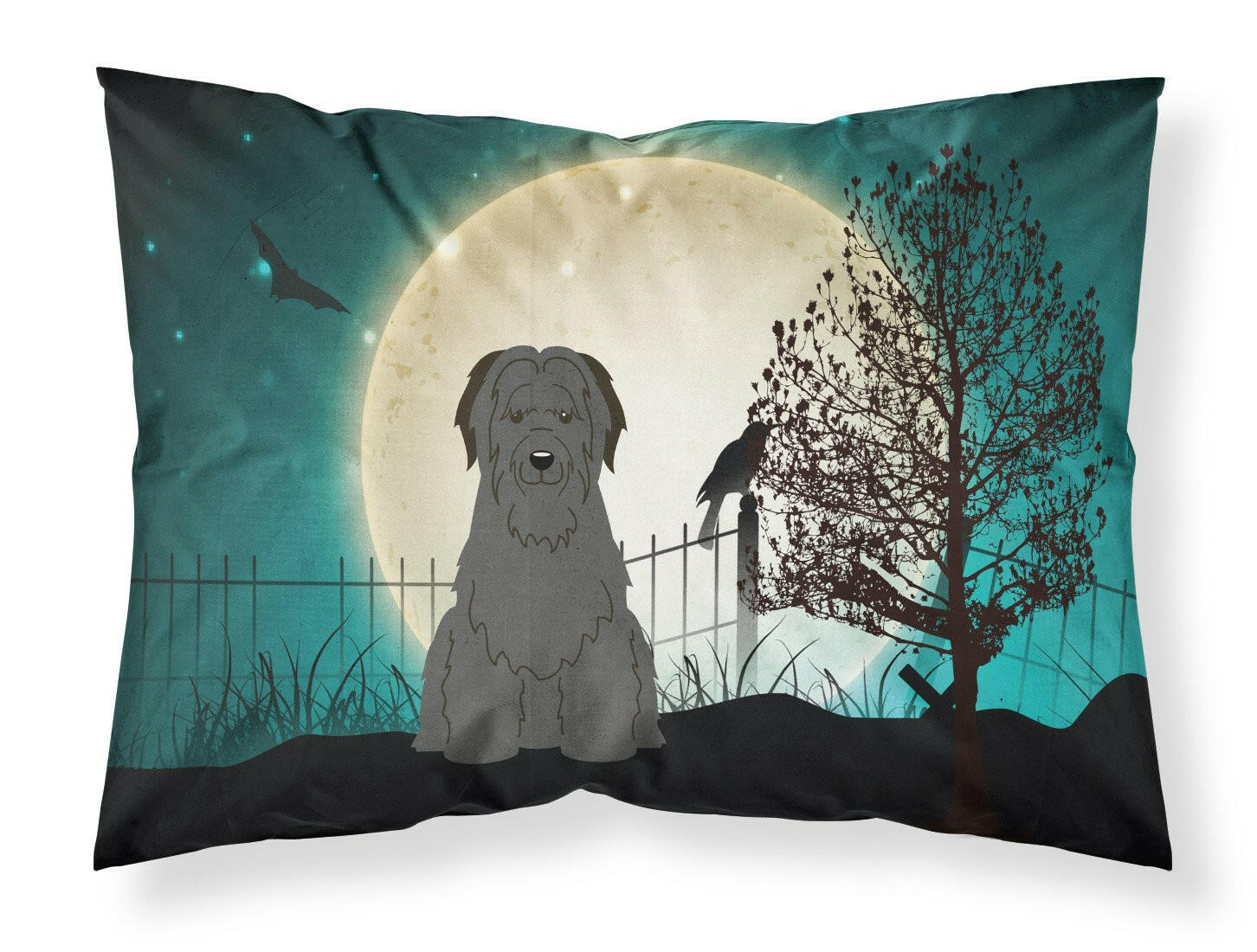 Halloween Scary Briard Black Standard Pillowcase Lightweight Super Soft Easy Care Decorative Artwork Pillowcase, Standard