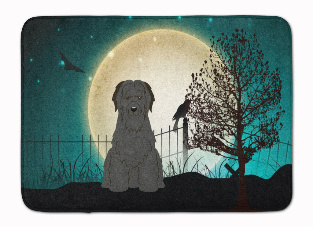 Halloween Scary Briard Black Memory Foam Kitchen Mat Machine Washable Anti-Fatigue Cushion Comfort Bath or Kitchen Rug