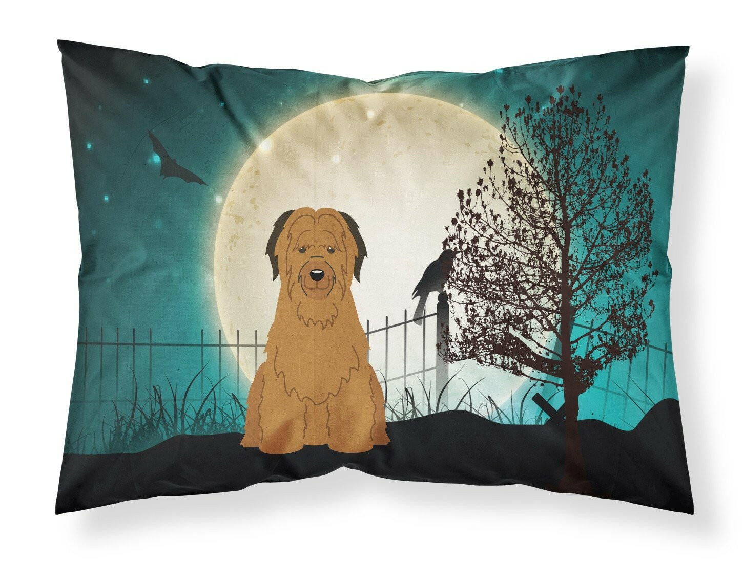 Halloween Scary Briard Brown Standard Pillowcase Lightweight Super Soft Easy Care Decorative Artwork Pillowcase, Standard