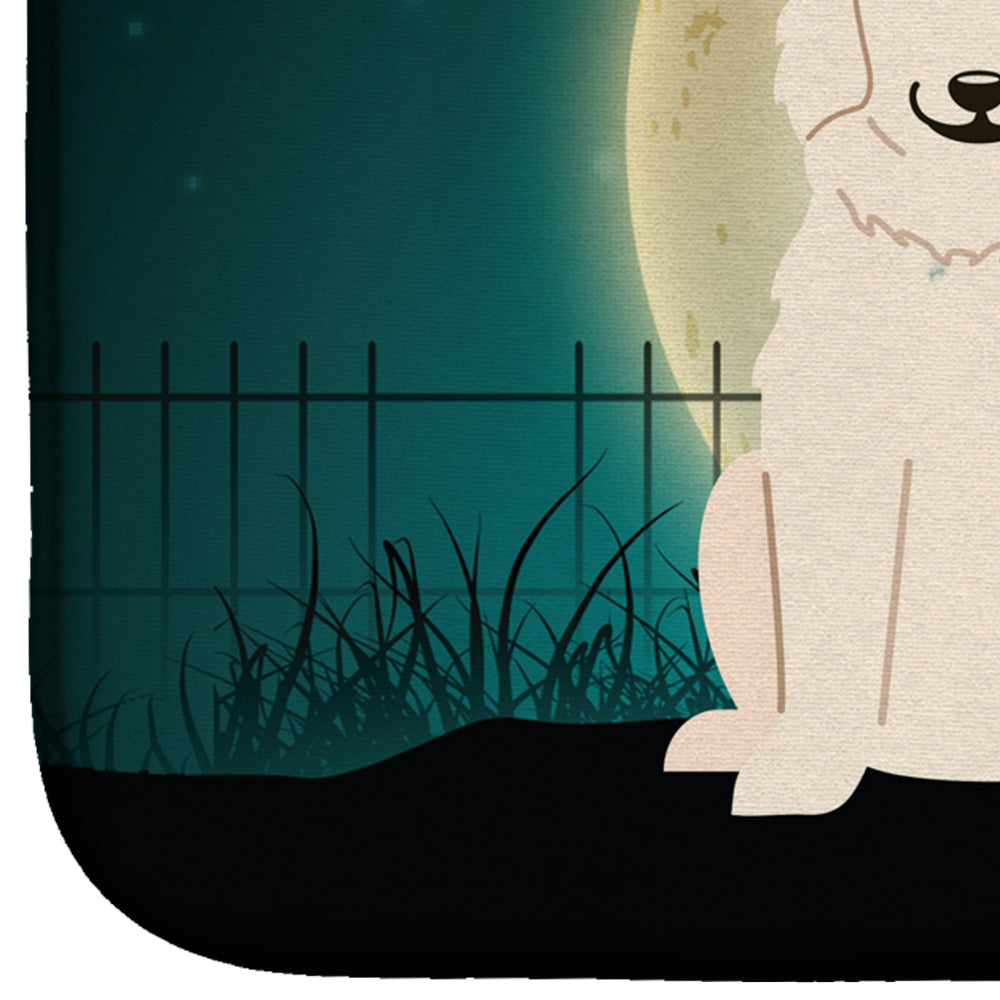 Halloween Scary Great Pyrenese Dish Drying Mat Absorbent Dish Drying Mat Pad for Kitchen Counter Dish Drainer Mat for Countertop, 14 x 21", Multicolor