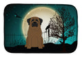 Halloween Scary Bullmastiff Dish Drying Mat Absorbent Dish Drying Mat Pad for Kitchen Counter Dish Drainer Mat for Countertop, 14 x 21", Multicolor