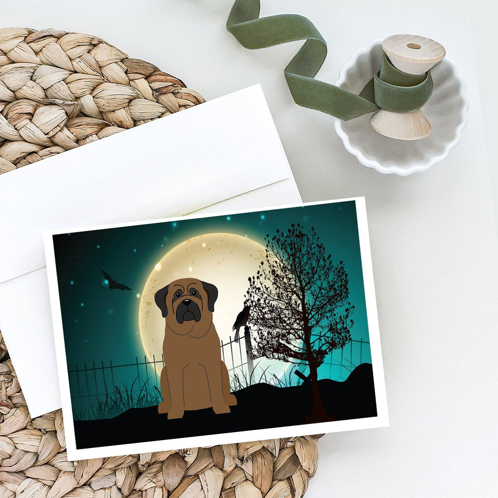 Halloween Scary Bullmastiff Greeting Cards Pack of 8 Blank Cards with Envelopes Whimsical A7 Size 5x7