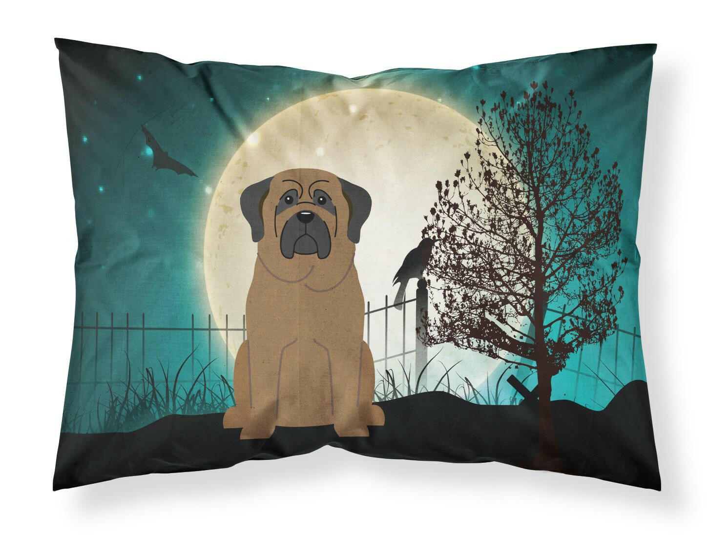 Halloween Scary Bullmastiff Standard Pillowcase Lightweight Super Soft Easy Care Decorative Artwork Pillowcase, Standard