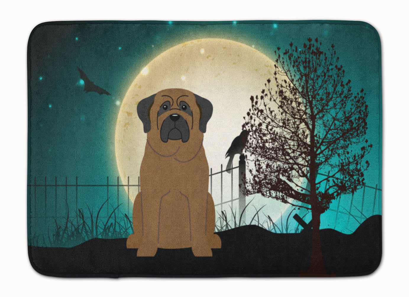 Halloween Scary Bullmastiff Memory Foam Kitchen Mat Machine Washable Anti-Fatigue Cushion Comfort Bath or Kitchen Rug