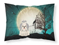 Halloween Scary Shih Tzu Silver White Standard Pillowcase Lightweight Super Soft Easy Care Decorative Artwork Pillowcase, Standard