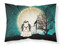 Halloween Scary Shih Tzu Black White Standard Pillowcase Lightweight Super Soft Easy Care Decorative Artwork Pillowcase, Standard