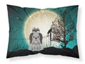 Halloween Scary Shih Tzu Black Silver Standard Pillowcase Lightweight Super Soft Easy Care Decorative Artwork Pillowcase, Standard