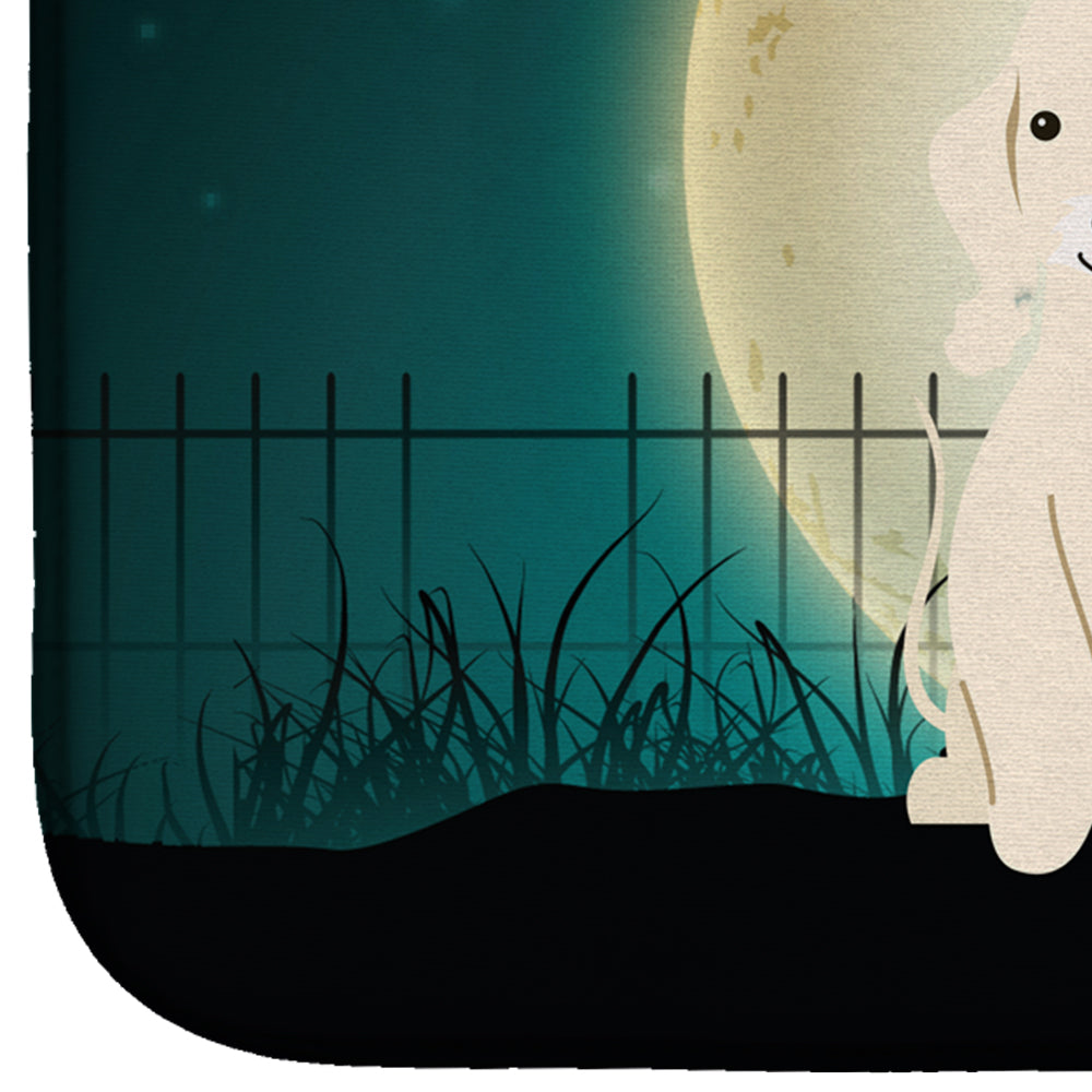 Halloween Scary Bedlington Terrier Sandy Dish Drying Mat Absorbent Dish Drying Mat Pad for Kitchen Counter Dish Drainer Mat for Countertop, 14 x 21", Multicolor