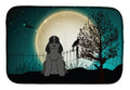Halloween Scary Cocker Spaniel Black Dish Drying Mat Absorbent Dish Drying Mat Pad for Kitchen Counter Dish Drainer Mat for Countertop, 14 x 21", Multicolor